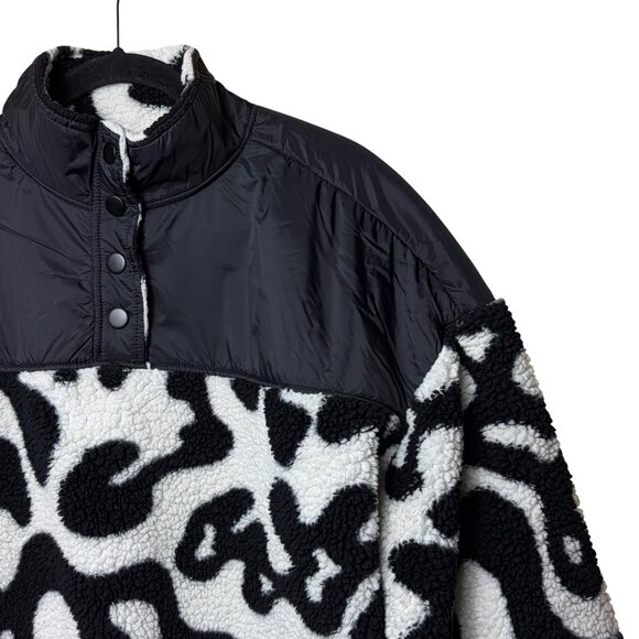 Grayson Threads Faux Fur Black & White Pullover Sherpa Jacket - Size Large - Picture 3 of 6